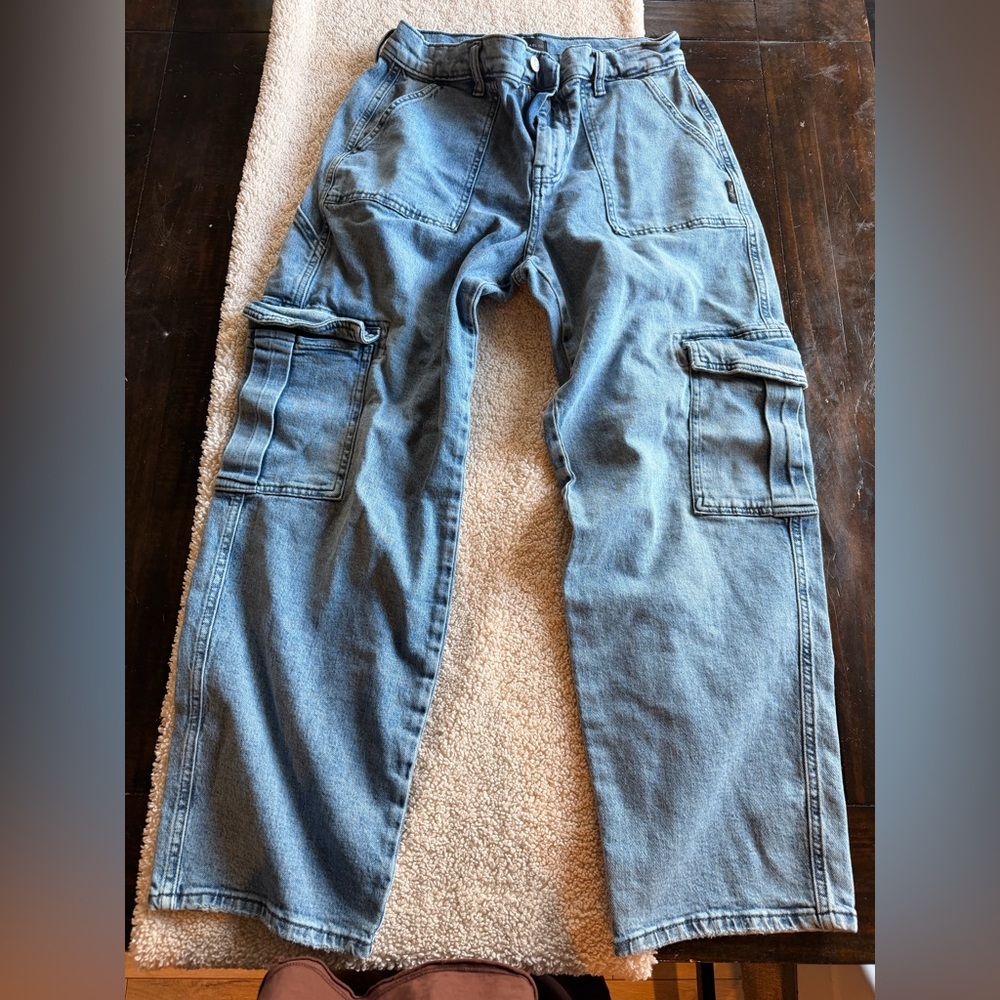 Silver cargo jeans